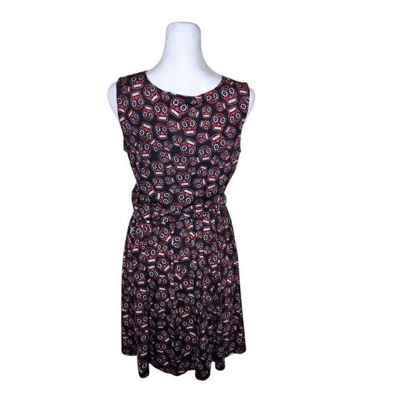 Folter Skulls Sleeveless Retro Rockabilly Dress Womens Size M Black - Picture 3 of 6